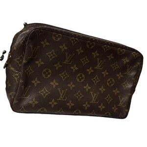 Louis Vuitton AUTHENTIC Vintage 1986 Brown Monogram Trousse Cosmetic Travel Bag